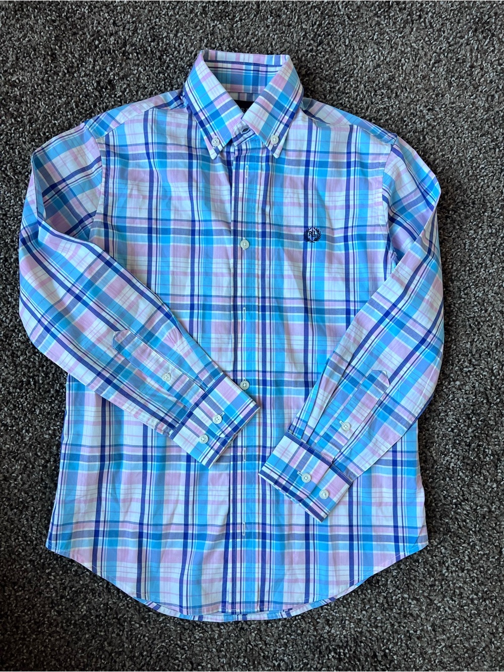 Ralph Lauren Blue & Pink Plaid Button-Down Shirt